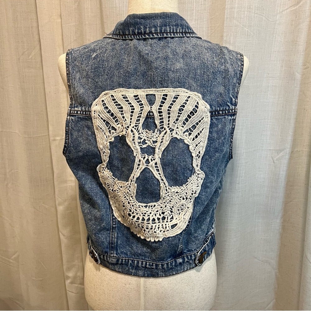 Girls Studded Denim Vest